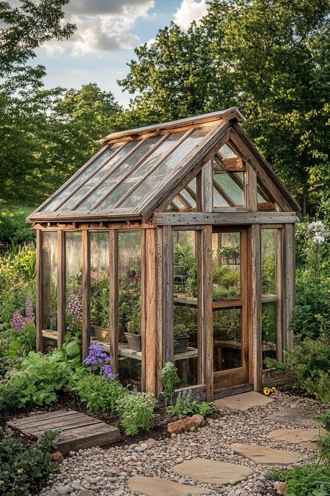 Weathered Lumber Greenhouse Sanctuary