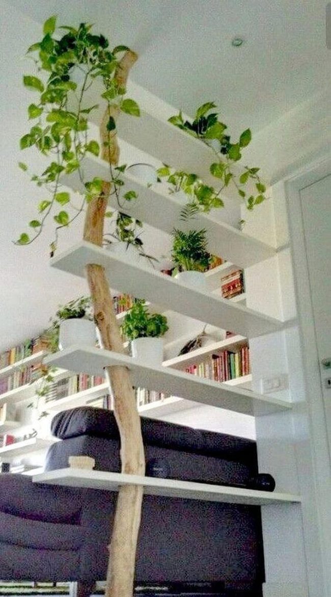 Living Staircase With Cascading Plants
