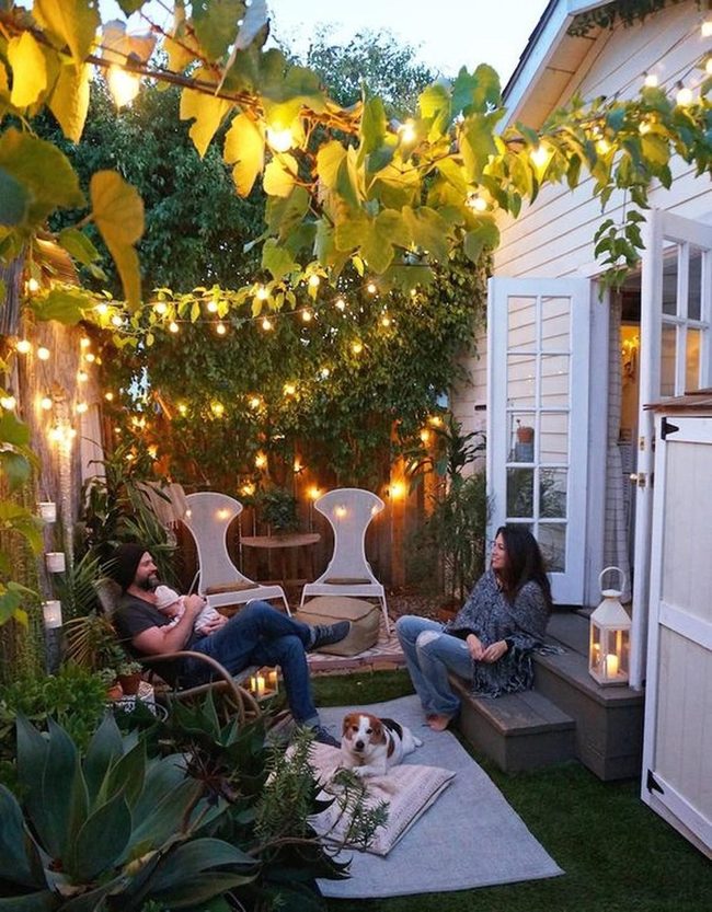 Backyard Lights And Greenery Retreat
