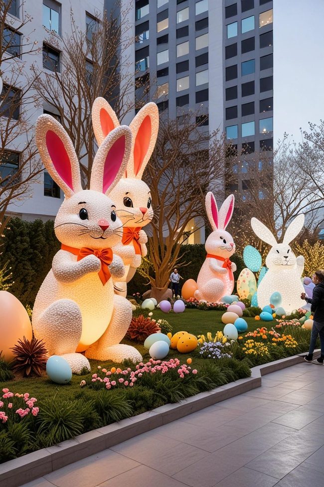 Oversized Easter Sculptures Transform Outdoors