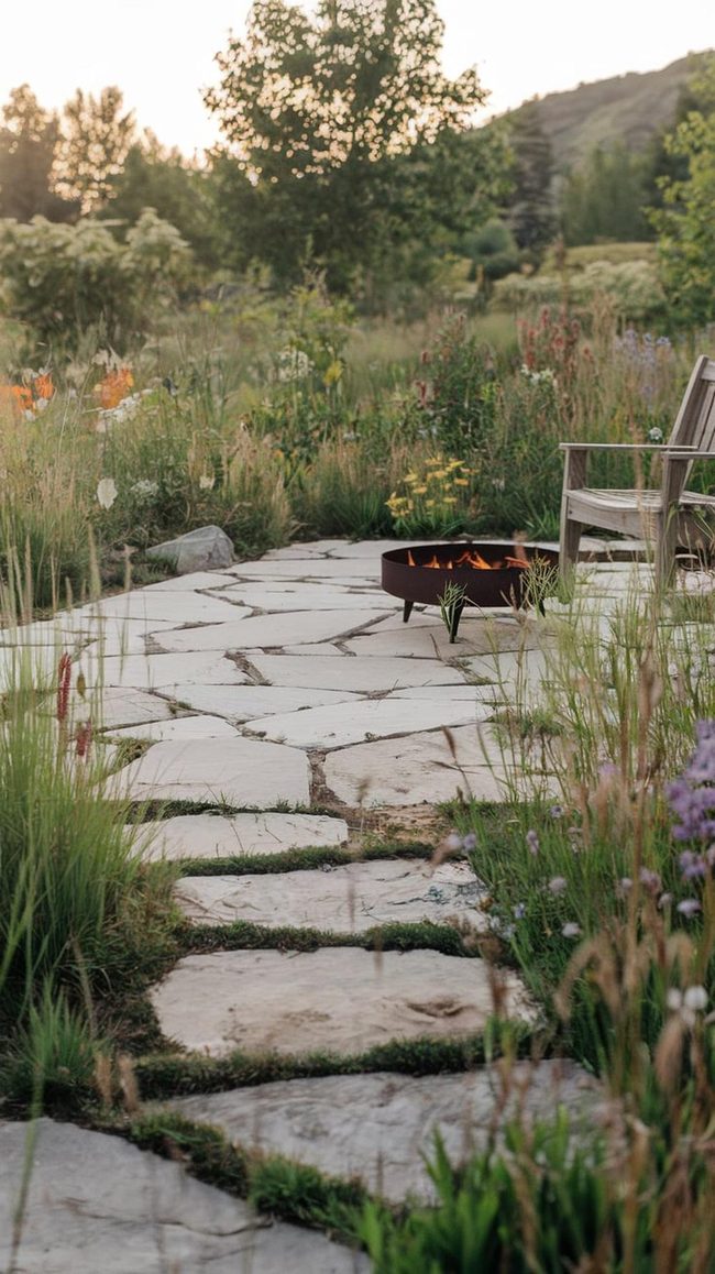 Flagstone Base With Living Garden Borders