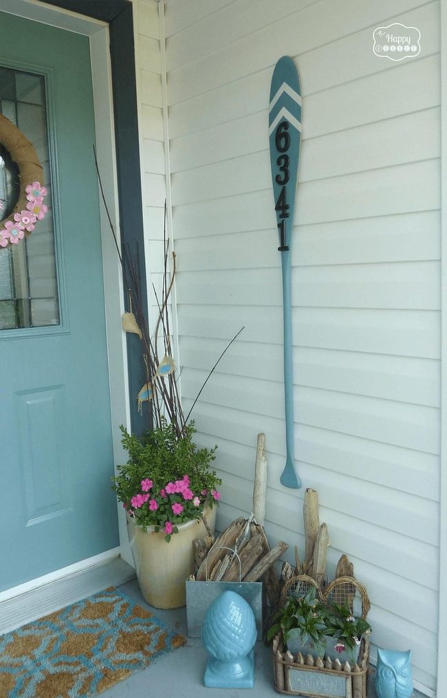 Teal Oar House Numbers