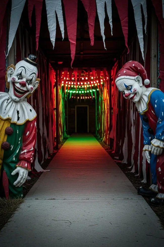 Red And White Striped Carnival Tunnel