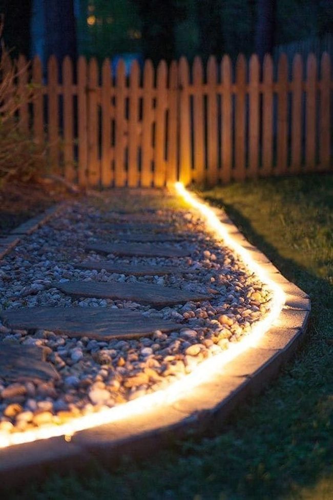 Stone Pathways Glowing With Led Light