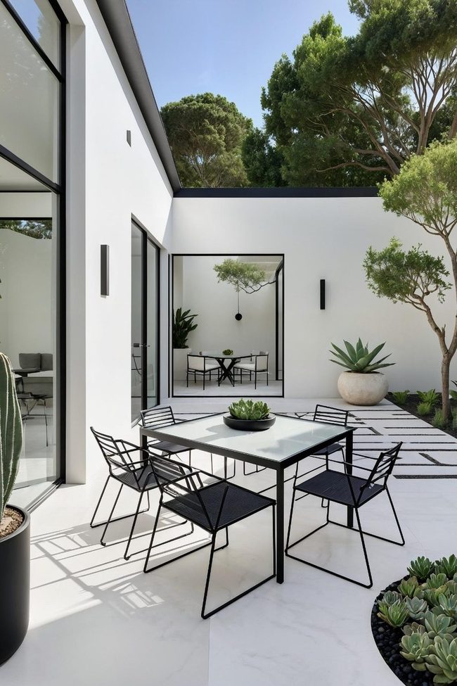 Grey Steel Chairs Modern Patio