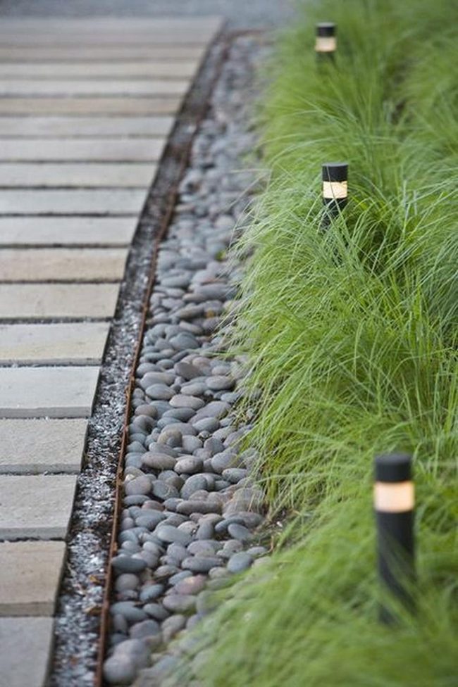 Pebbled Pathway Modern Garden Edge