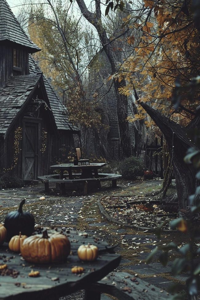 Weathered Wood Autumn Gathering