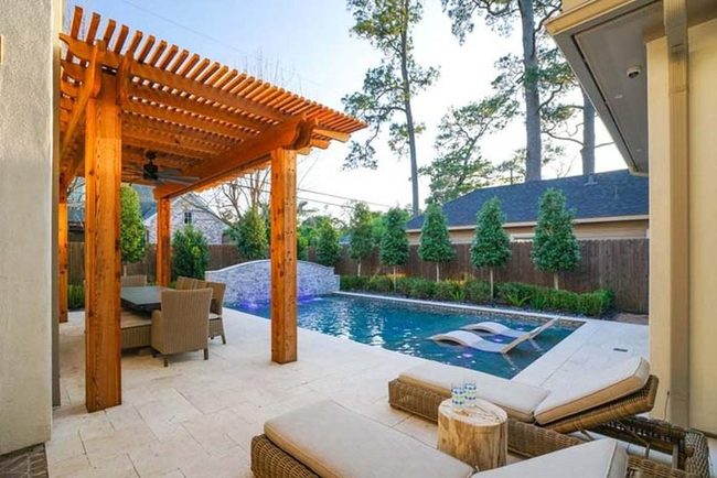 Poolside Lounge Zones With Pergola Shade