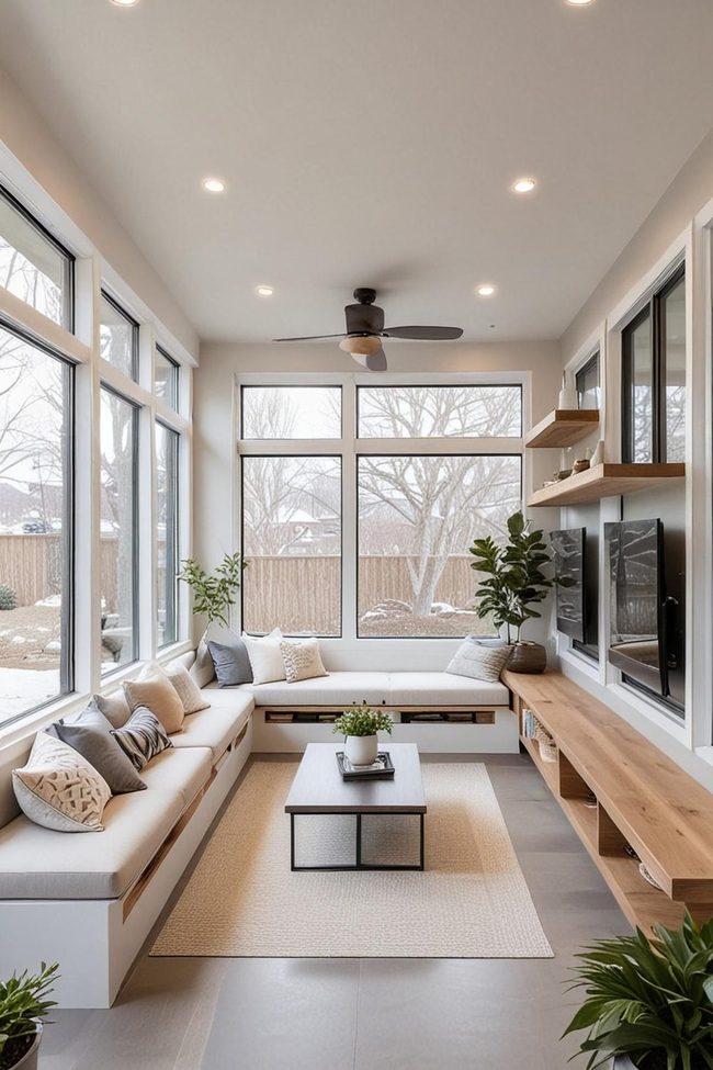 Open Timber Shelves Display Space