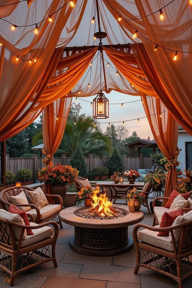 Autumn Canopy with Warm Metals