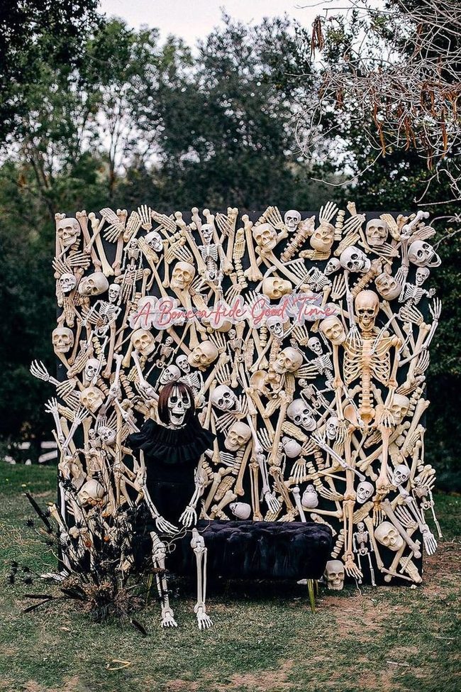 Skeleton Crowd Among Green Trees