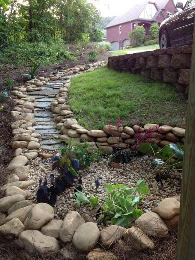 Stone Path Through Layered Garden Beds