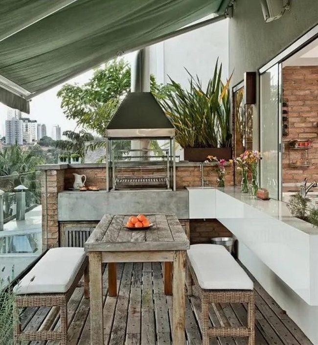 Wooden Dining With Green Shade