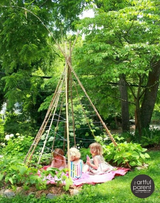 Teepee Trellis For Climbing Beans