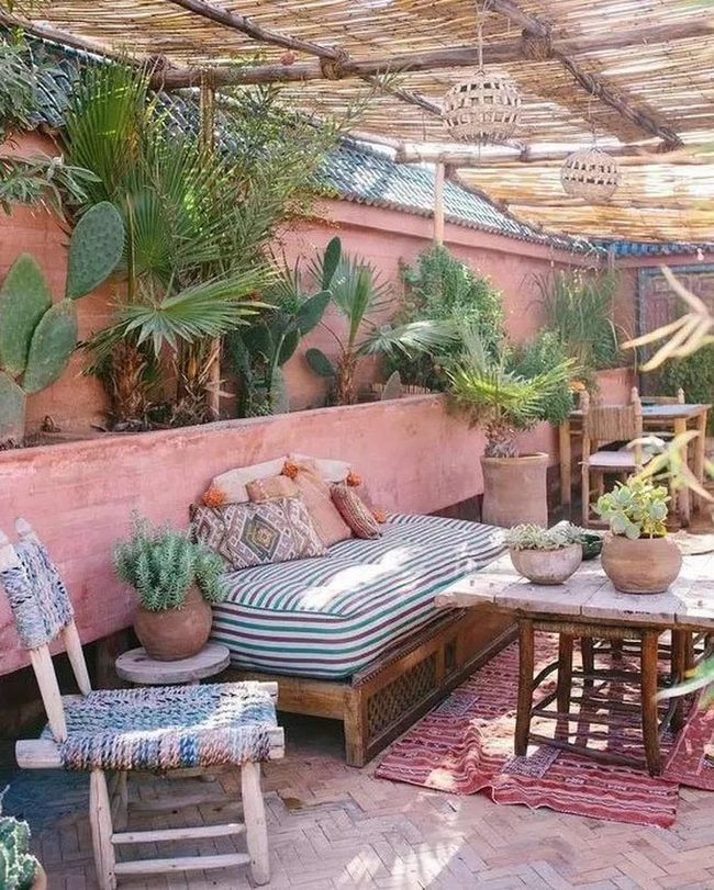 Pink Walls Wrapped In Living Green