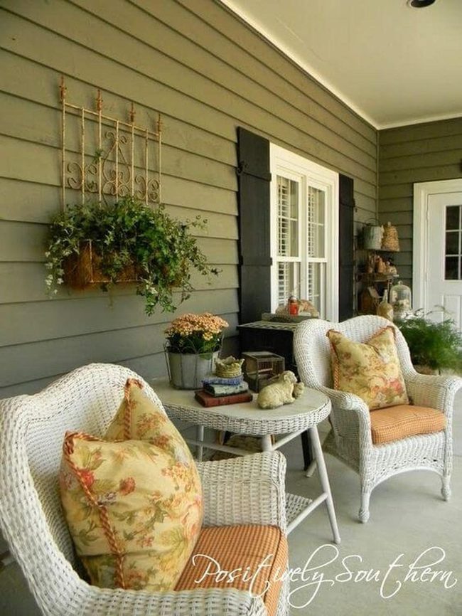 Wicker Seating Among Living Greenery