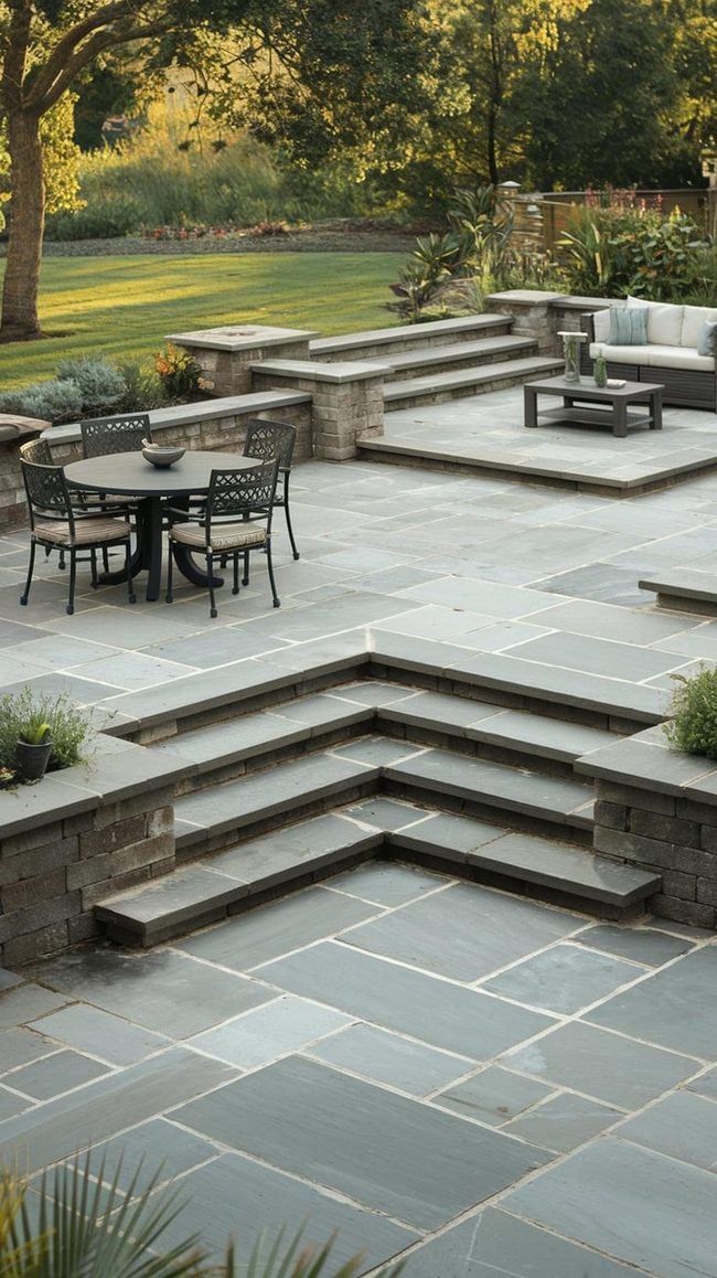 Multi-Level Flagstone Backyard Layers