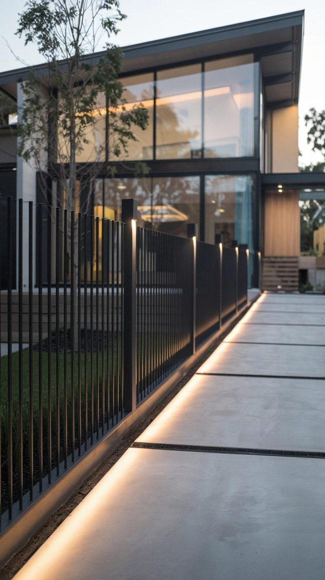 Black Chrome Fences Minimalist Simplicity