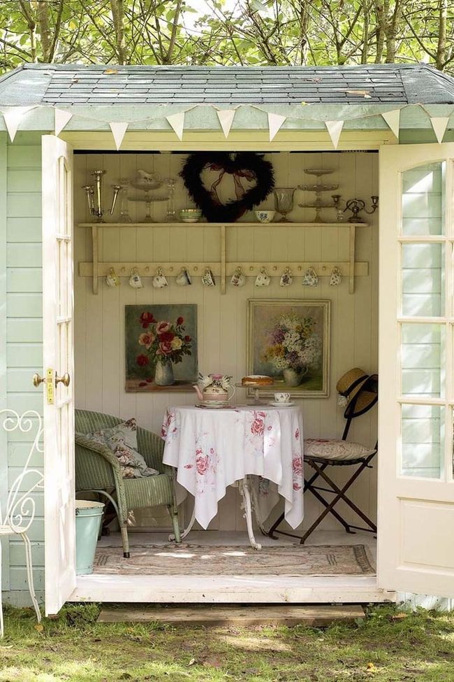 Antique Teacups By French Doors