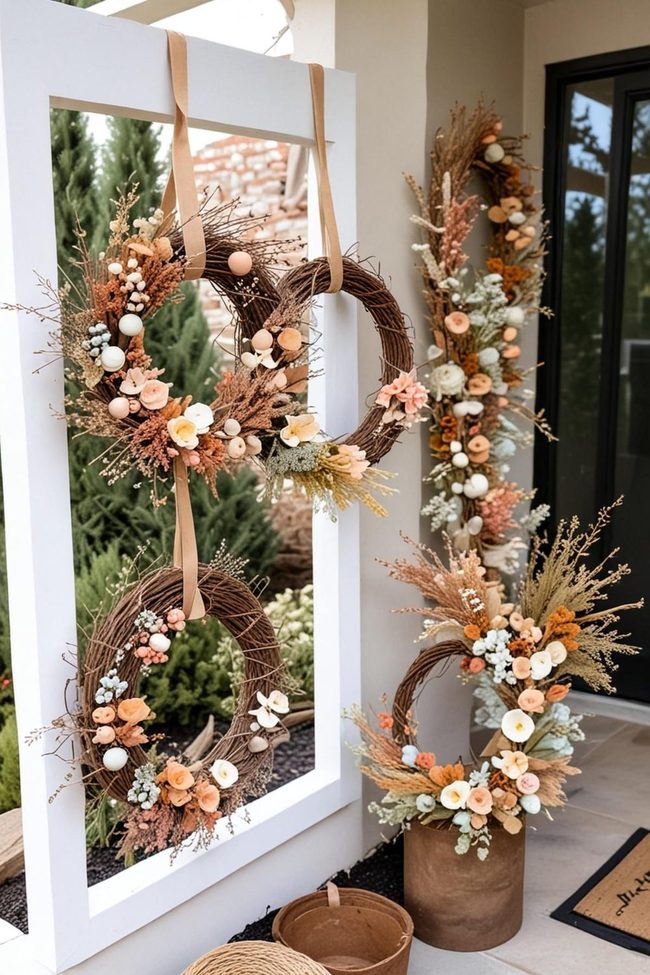 Dried Flowers and Woven Twigs