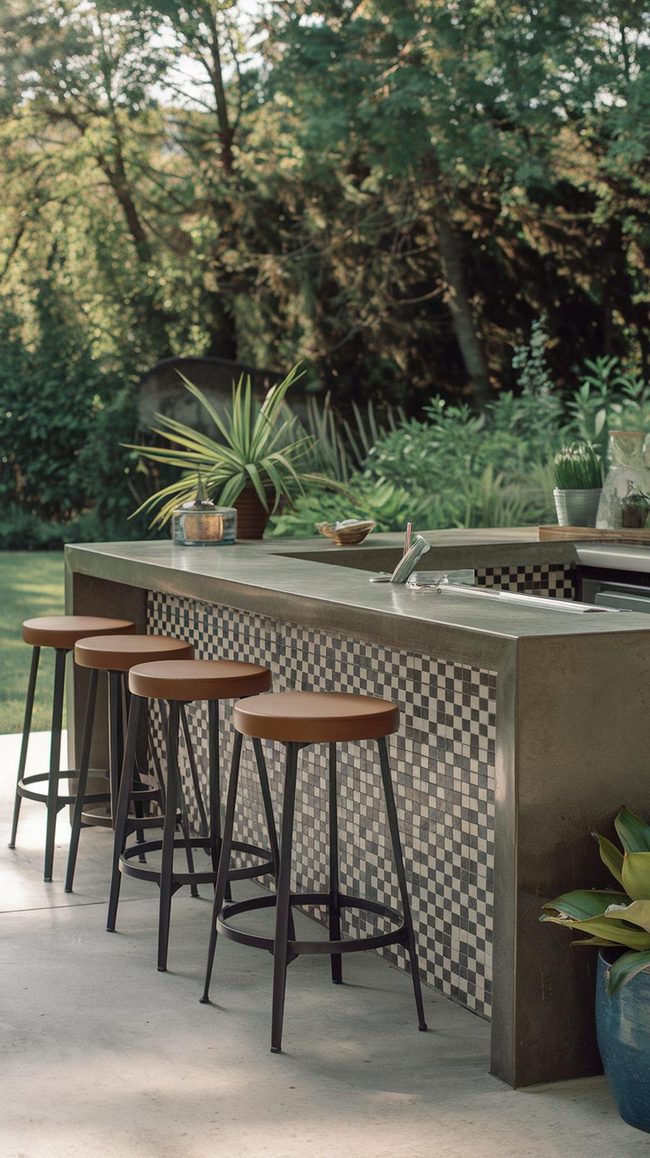 Polished Concrete Open-Air Bar