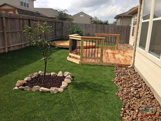 Green Turf On Raised Wooden Platforms