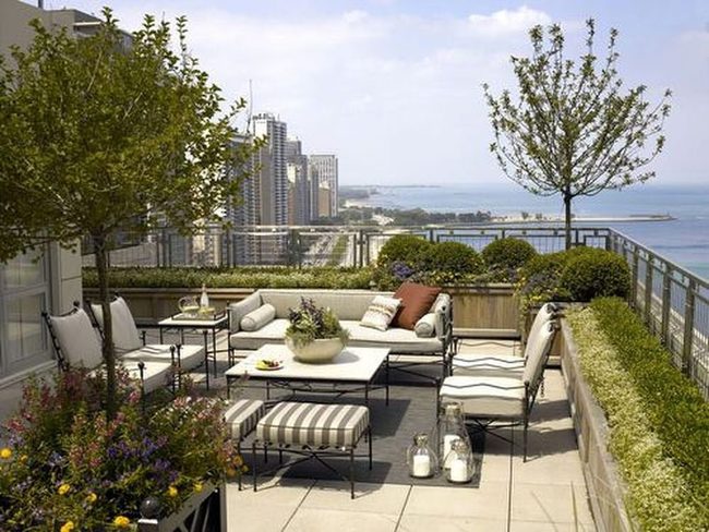 Tiered Green Urban Rooftop