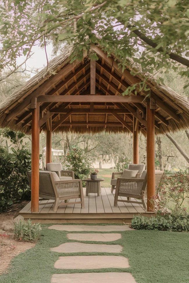 Wooden Beam Pavilion Retreat