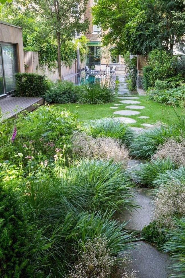 Stone Pathways To Poolside Shade