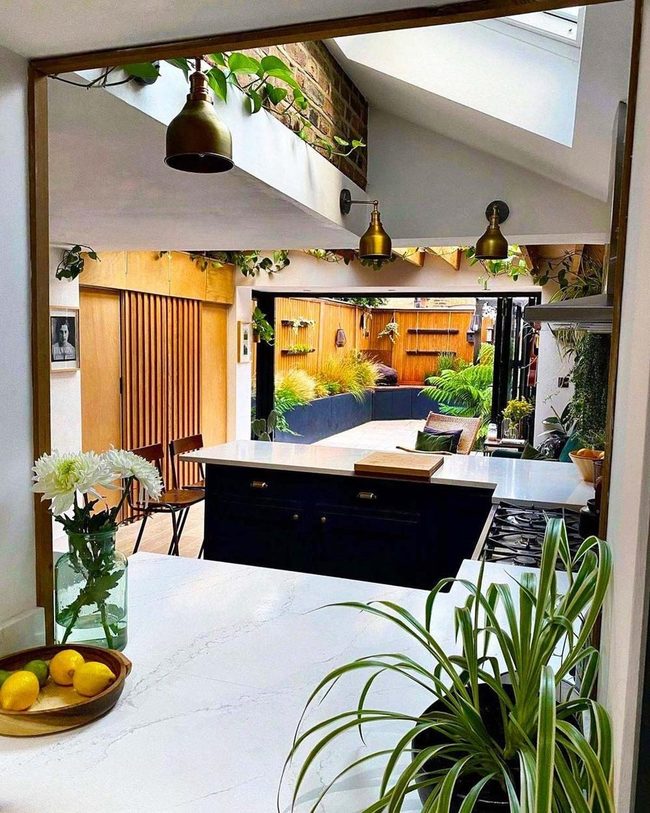 Marble Kitchen Meets Garden View