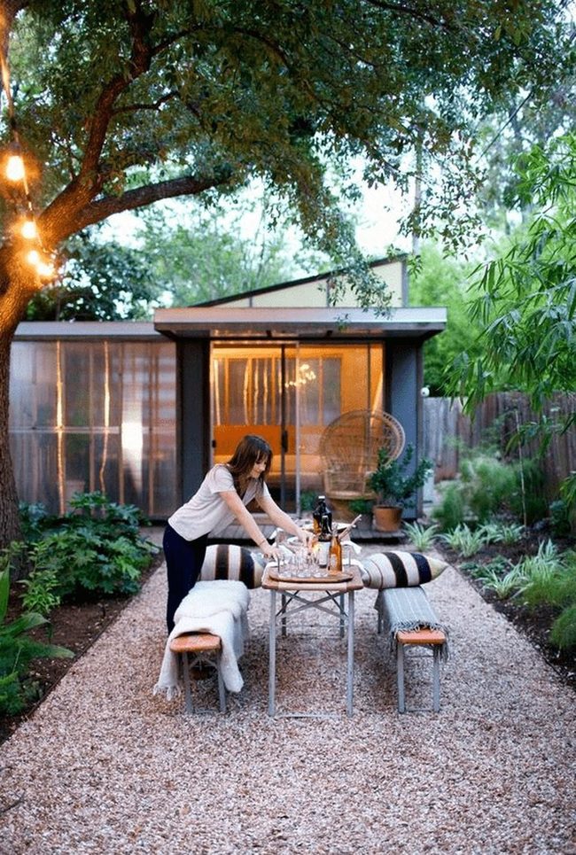 Candlelit Garden Gathering Space
