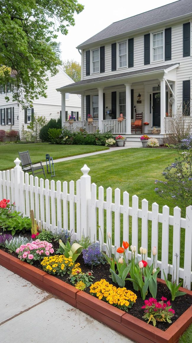Classic White Picket Fence Boundaries