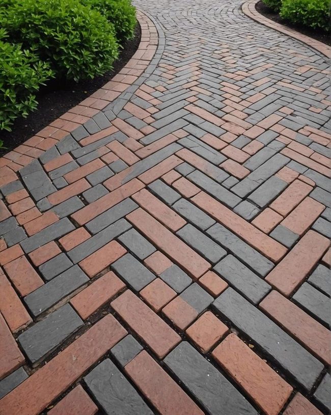 Herringbone Brick Path Design