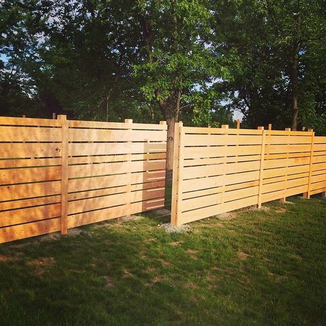 Horizontal Wood Boards Modern Privacy