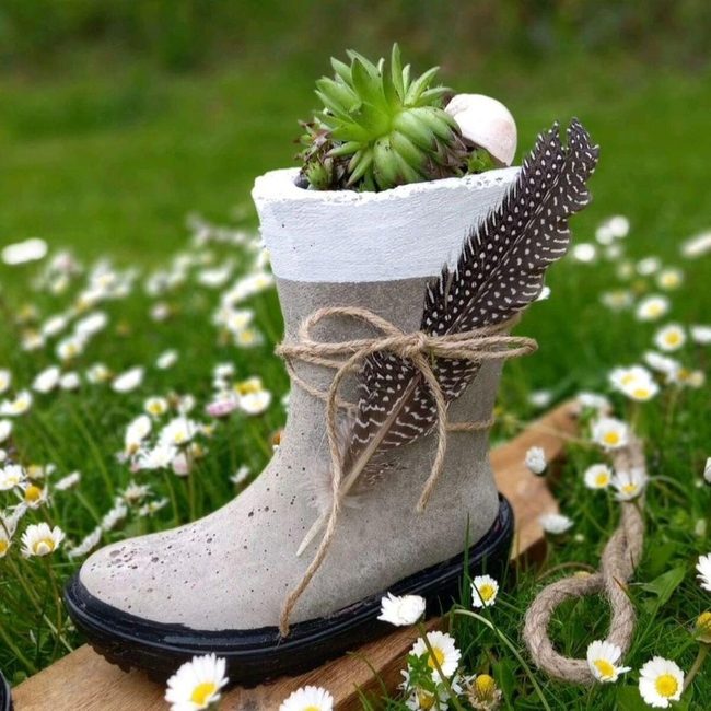 Weathered Boot Planter Garden