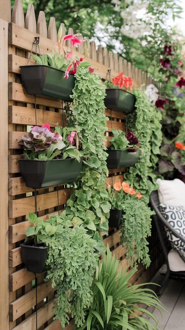 Creative Vertical Landscape Fence Plant Holders