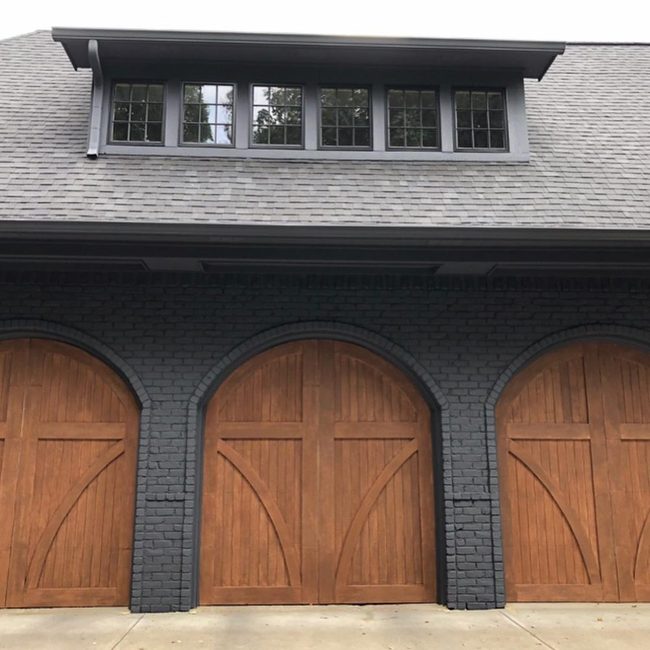 Dark Charcoal Brick With Warm Wood