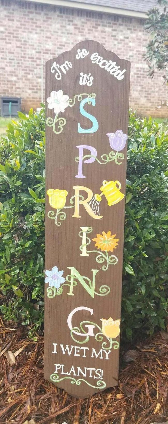 Hand-Painted Wood Garden Humor