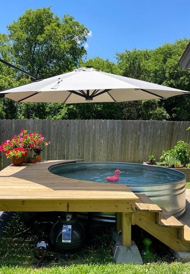 Pink Flamingo Metal Pool