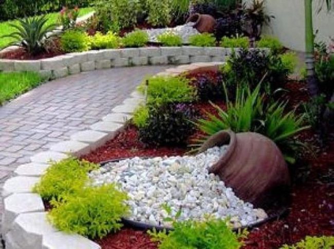 Red And White Stone Waterfall