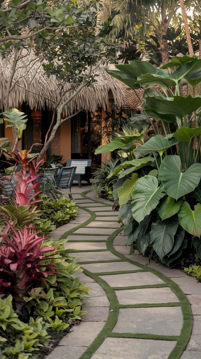 Stone Paths Through Lush Tropics