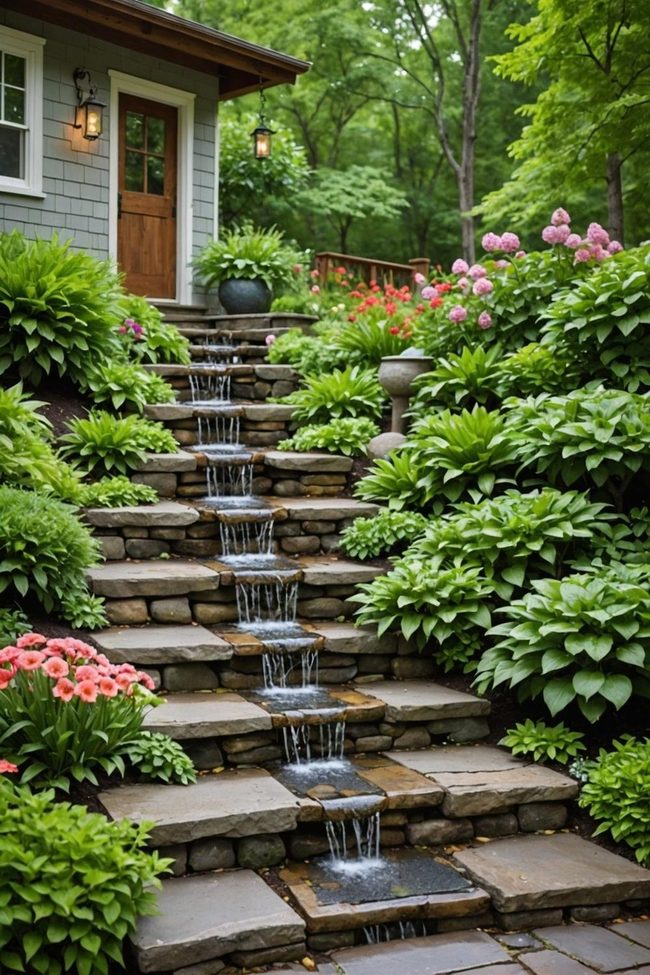 Cascading Metal Water Chain