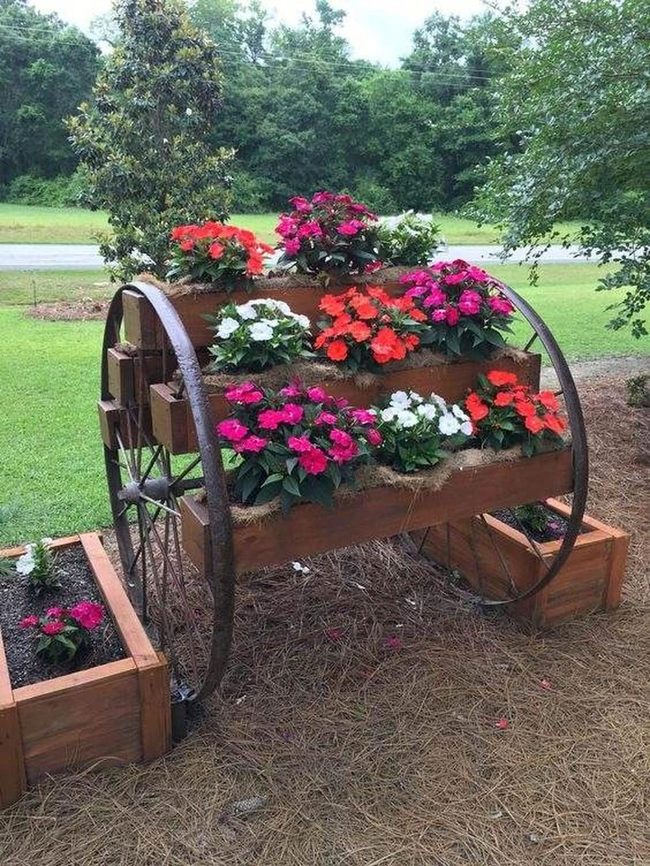 Stacked Wheel Garden Planter