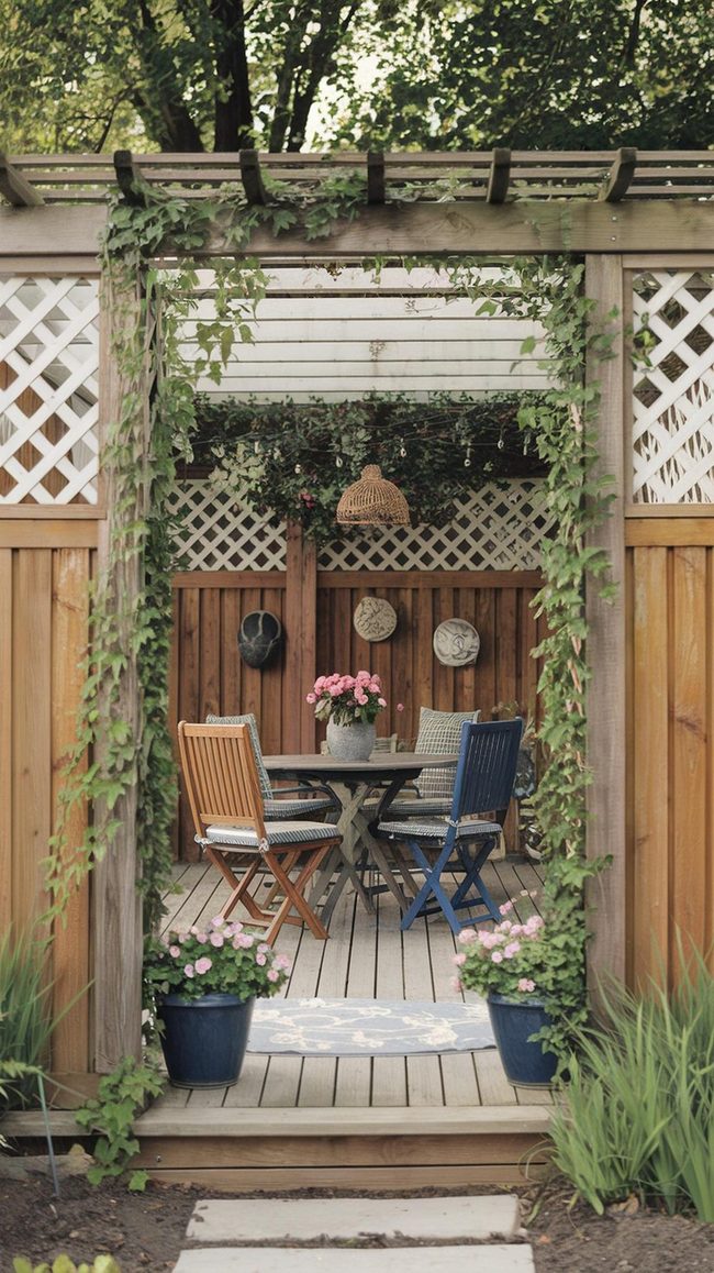 Lattice Topped Authentic Timber Fences