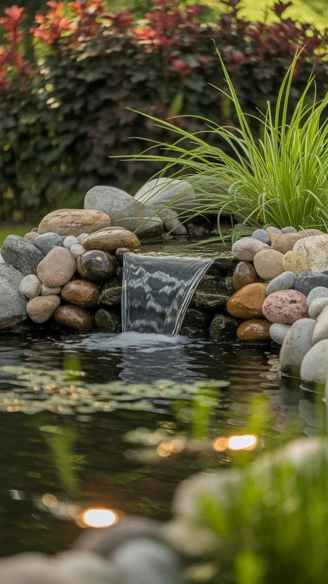 Stone Water Feature Garden Glow