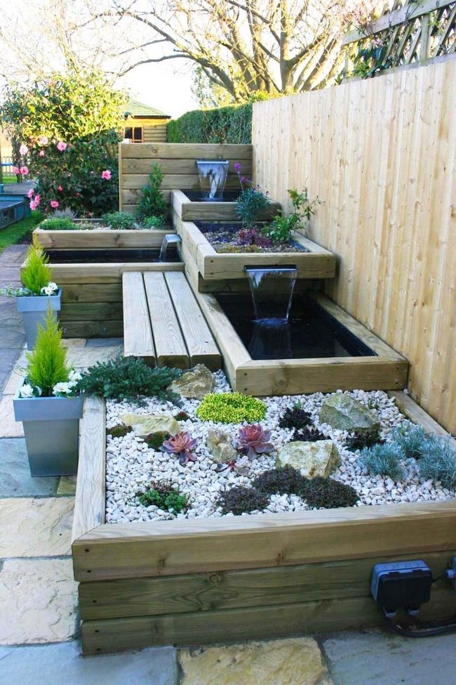 Wooden Beds Embrace Flowing Water