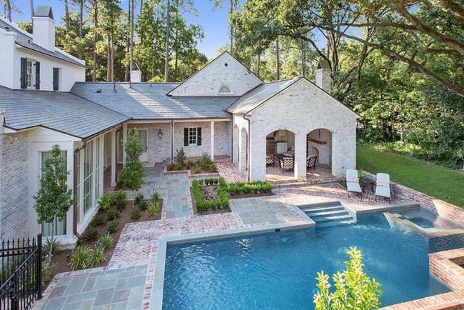 Off-Center Pool Courtyard Retreat