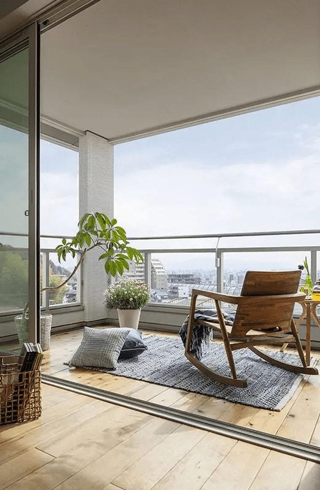 Gray Rug Green Plants City View