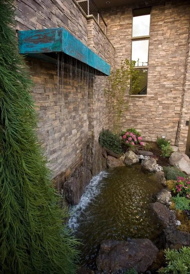 Cascading Blue Water Over Stone