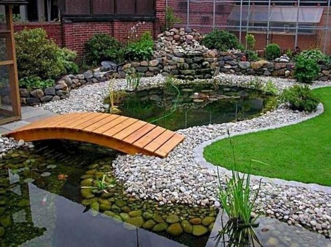 Ducks, Water Stones, Backyard Bridge